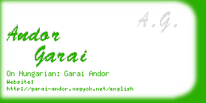 andor garai business card